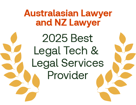 The image of award - Australasian Lawyer and NZ Lawyer - 2025 Best Legal Tech & Legal Services Provider