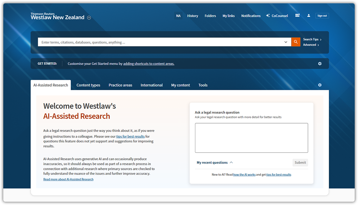 Westlaw New Zealand Home