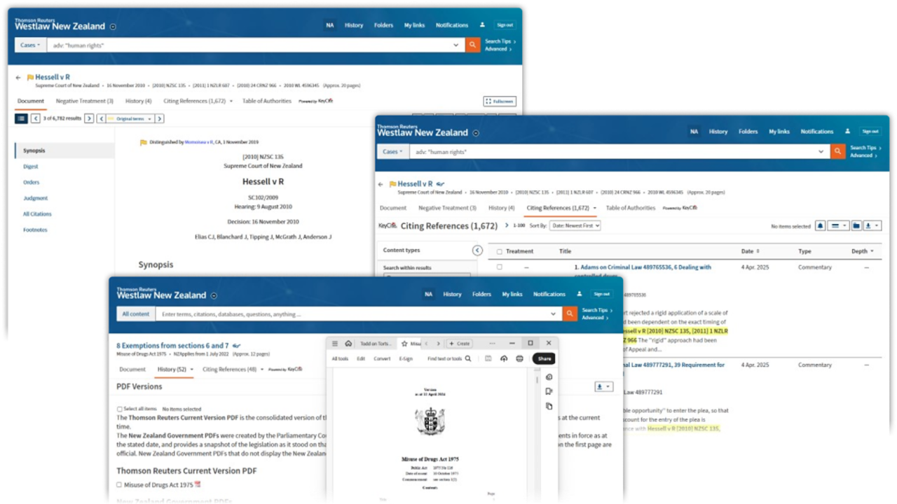 New Zealand cases and legislation