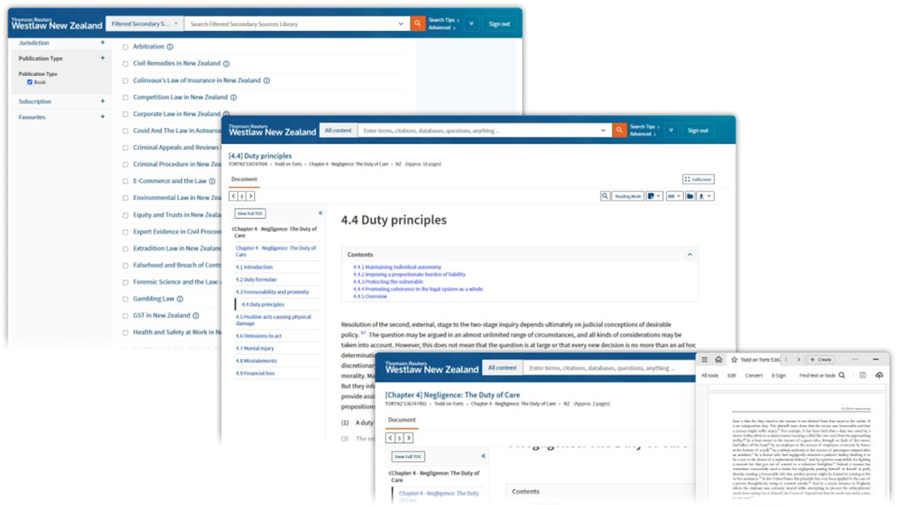 Books on Westlaw NZ